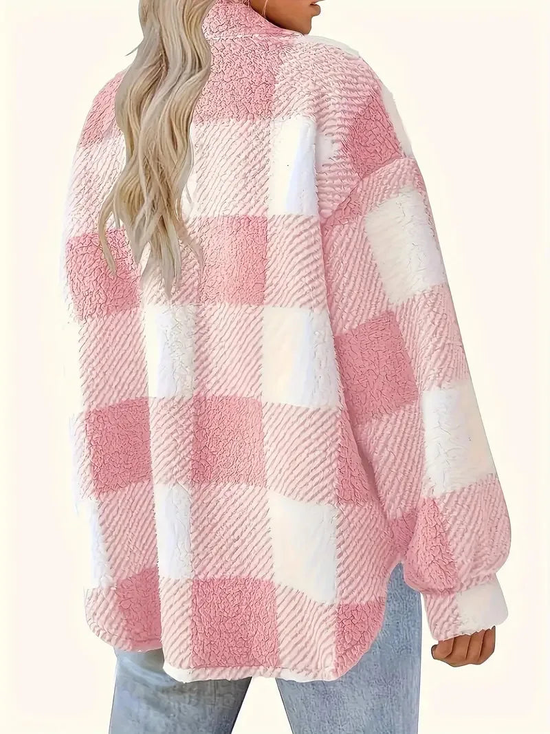 Plaid Faux Fur Shacket – Kuschelig & Stilvoll