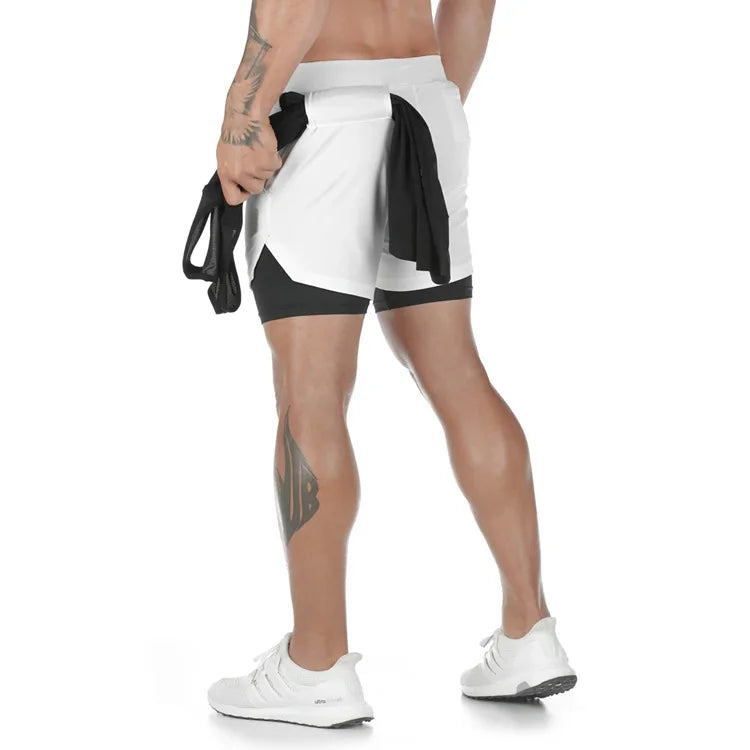 2-in-1 Herren Sport und Trainingsshorts