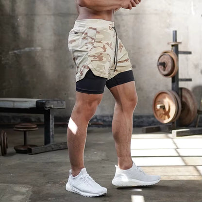 2-in-1 Herren Sport und Trainingsshorts