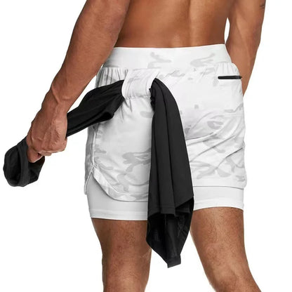 2-in-1 Herren Sport und Trainingsshorts