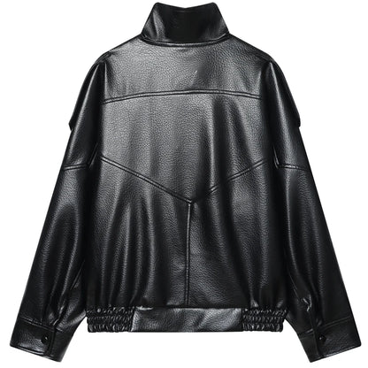 Lederjacke mit hohem Kragen