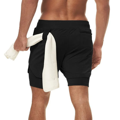 2-in-1 Herren Sport und Trainingsshorts