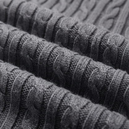 Rollkragenpullover mit Zopfmuster